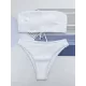 Solid Color Strapless Padded Bikini Swimsuit Solid Color Strapless Padded Bikini Swimsuit