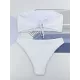 Solid Color Strapless Padded Bikini Swimsuit Solid Color Strapless Padded Bikini Swimsuit