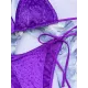 Backless Bandage Solid Color Padded Halter-Neck Bikini Swimsuit Backless Bandage Solid Color Padded Halter-Neck Bikini Swimsuit