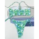 Bandage Hollow Printed Padded Halter-Neck Bikini Swimsuit Bandage Hollow Printed Padded Halter-Neck Bikini Swimsuit