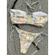 Bandage Hollow Printed Padded Halter-Neck Bikini Swimsuit Bandage Hollow Printed Padded Halter-Neck Bikini Swimsuit