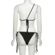 Backless Bandage Hollow Solid Color Split-Joint Sleeveless One-Shoulder Bikini Swimsuit Backless Bandage Hollow Solid Color Split-Joint Sleeveless One-Shoulder Bikini Swimsuit