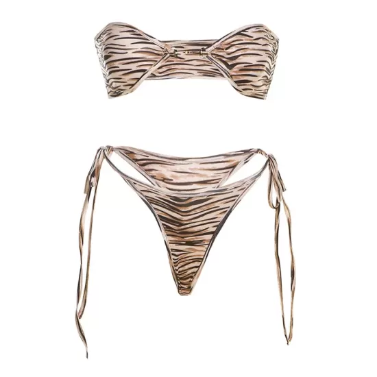 Bandage Striped Bikini Swimsuit Bandage Striped Bikini Swimsuit