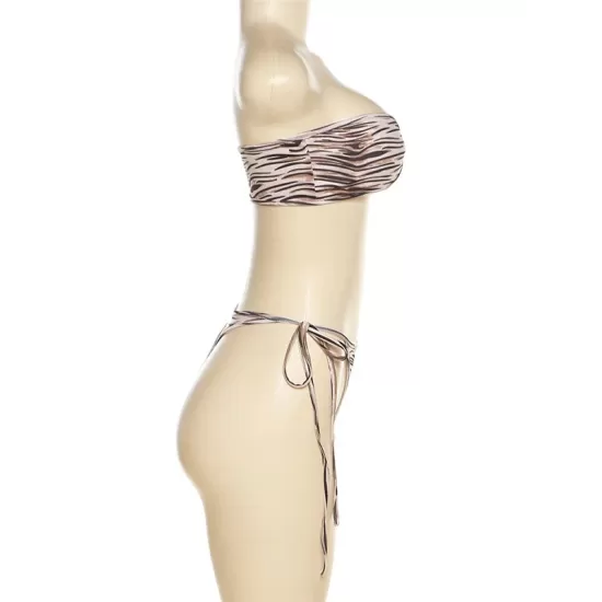 Bandage Striped Bikini Swimsuit Bandage Striped Bikini Swimsuit