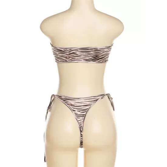 Bandage Striped Bikini Swimsuit Bandage Striped Bikini Swimsuit
