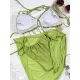 Three-piece Suit Padded Bandage Lacy Solid Color Halter-Neck Bikini Swimsuit Three-piece Suit Padded Bandage Lacy Solid Color Halter-Neck Bikini Swimsuit