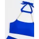 Bandage Belly-Hollow Solid Color Padded Halter-Neck Bikini Swimsuit Bandage Belly-Hollow Solid Color Padded Halter-Neck Bikini Swimsuit