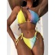 Bandage Buckle Hollow Multi-Colored Padded One-Shoulder Bikini Swimsuit Bandage Buckle Hollow Multi-Colored Padded One-Shoulder Bikini Swimsuit