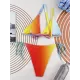 Bandage Buckle Hollow Multi-Colored Padded One-Shoulder Bikini Swimsuit Bandage Buckle Hollow Multi-Colored Padded One-Shoulder Bikini Swimsuit