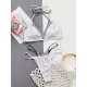 False Two Padded Backless Bandage Color-Block V-Neck Bikini Swimsuit False Two Padded Backless Bandage Color-Block V-Neck Bikini Swimsuit