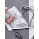False Two Padded Backless Bandage Color-Block V-Neck Bikini Swimsuit False Two Padded Backless Bandage Color-Block V-Neck Bikini Swimsuit