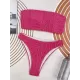 Bandage Solid Color Striped Padded Tube Bikini Swimsuit Bandage Solid Color Striped Padded Tube Bikini Swimsuit