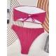 Bandage Solid Color Striped Padded Tube Bikini Swimsuit Bandage Solid Color Striped Padded Tube Bikini Swimsuit