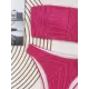 Bandage Solid Color Striped Padded Tube Bikini Swimsuit Bandage Solid Color Striped Padded Tube Bikini Swimsuit