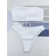 Bandage Solid Color Striped Padded Tube Bikini Swimsuit Bandage Solid Color Striped Padded Tube Bikini Swimsuit