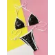 Backless Bandage Color-Block Padded Bikini Swimsuit Backless Bandage Color-Block Padded Bikini Swimsuit