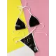 Backless Bandage Color-Block Padded Bikini Swimsuit Backless Bandage Color-Block Padded Bikini Swimsuit