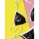 Backless Bandage Color-Block Padded Bikini Swimsuit Backless Bandage Color-Block Padded Bikini Swimsuit