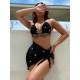 Three-piece Suit Bandage Sequined Halter-Neck Bikini Swimsuit Three-piece Suit Bandage Sequined Halter-Neck Bikini Swimsuit