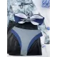 Bandage Color-Block Hollow Padded Halter-Neck Bikini Swimsuit Bandage Color-Block Hollow Padded Halter-Neck Bikini Swimsuit