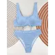 Bandage Hollow Solid Color Padded Square-Neck Bikini Swimsuit Bandage Hollow Solid Color Padded Square-Neck Bikini Swimsuit