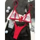 Bandage Heart Hollow Solid Color Spaghetti-Neck Bikini Swimsuit Bandage Heart Hollow Solid Color Spaghetti-Neck Bikini Swimsuit