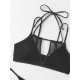 Split-Joint Belly-Hollow Bandage Padded Halter-Neck Bikini Swimsuit Split-Joint Belly-Hollow Bandage Padded Halter-Neck Bikini Swimsuit