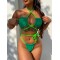 Padded Backless Bandage Belly-Hollow Split-Joint Bikini Swimsuit