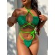 Padded Backless Bandage Belly-Hollow Split-Joint Bikini Swimsuit Padded Backless Bandage Belly-Hollow Split-Joint Bikini Swimsuit