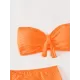 Three-piece Suit Padded Honeycomb Solid Color Tube Bikini Swimsuit Three-piece Suit Padded Honeycomb Solid Color Tube Bikini Swimsuit