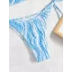 Backless Bandage Color-Block Padded Halter-Neck Bikini Swimsuit Backless Bandage Color-Block Padded Halter-Neck Bikini Swimsuit