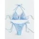 Padded Backless Bandage Belly-Hollow Halter-Neck Crystal Bikini Swimsuit Padded Backless Bandage Belly-Hollow Halter-Neck Crystal Bikini Swimsuit
