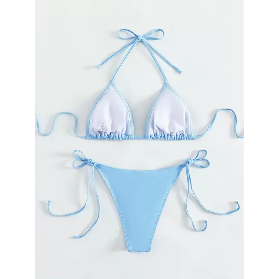 Padded Backless Bandage Belly-Hollow Halter-Neck Crystal Bikini Swimsuit Padded Backless Bandage Belly-Hollow Halter-Neck Crystal Bikini Swimsuit