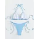 Padded Backless Bandage Belly-Hollow Halter-Neck Crystal Bikini Swimsuit Padded Backless Bandage Belly-Hollow Halter-Neck Crystal Bikini Swimsuit