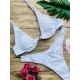 Backless Hollow Printed Solid Color Padded Spaghetti-Neck Bikini Swimsuit