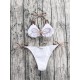 Backless Bandage Hollow Padded Halter-Neck Bikini Swimsuit Backless Bandage Hollow Padded Halter-Neck Bikini Swimsuit