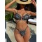 Backless Bandage Hollow Padded Halter-Neck Bikini Swimsuit