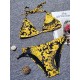 Padded Backless Bandage Floral Printed V-Neck Bikini Swimsuit Padded Backless Bandage Floral Printed V-Neck Bikini Swimsuit