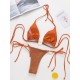 Padded Backless Heart Shape Hollow Halter-Neck Bikini Swimsuit Padded Backless Heart Shape Hollow Halter-Neck Bikini Swimsuit