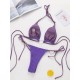 Padded Backless Heart Shape Hollow Halter-Neck Bikini Swimsuit Padded Backless Heart Shape Hollow Halter-Neck Bikini Swimsuit