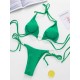 Padded Backless Heart Shape Hollow Halter-Neck Bikini Swimsuit Padded Backless Heart Shape Hollow Halter-Neck Bikini Swimsuit