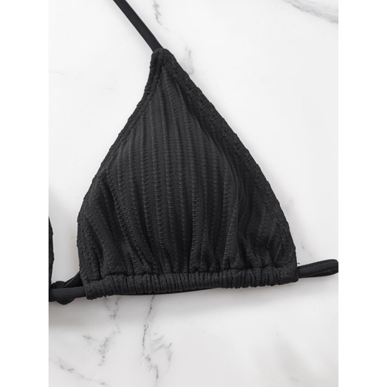 Padded Chains Heart Split-Joint Halter-Neck Bikini Swimsuit Padded Chains Heart Split-Joint Halter-Neck Bikini Swimsuit
