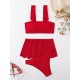 Three-piece Suit Lacy Solid Color Bikini Swimsuit Three-piece Suit Lacy Solid Color Bikini Swimsuit