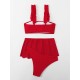 Three-piece Suit Lacy Solid Color Bikini Swimsuit Three-piece Suit Lacy Solid Color Bikini Swimsuit