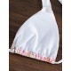 Padded Backless Hollow Shell Printed Halter-Neck Bikini Swimsuit Padded Backless Hollow Shell Printed Halter-Neck Bikini Swimsuit