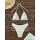 Padded Backless Bandage Beads Halter-Neck Bikini Swimsuit Padded Backless Bandage Beads Halter-Neck Bikini Swimsuit
