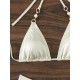 Padded Backless Bandage Beads Halter-Neck Bikini Swimsuit Padded Backless Bandage Beads Halter-Neck Bikini Swimsuit