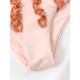 Padded Flower Hollow Lacy Wavy Stripes Bikini Swimsuit Padded Flower Hollow Lacy Wavy Stripes Bikini Swimsuit