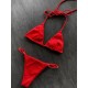 Padded Backless Bandage Snakeskin Printed Halter-Neck Bikini Swimsuit Padded Backless Bandage Snakeskin Printed Halter-Neck Bikini Swimsuit