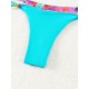 Padded Bandage Beads Color-Block Printed Spaghetti-Neck Bikini Swimsuit Padded Bandage Beads Color-Block Printed Spaghetti-Neck Bikini Swimsuit